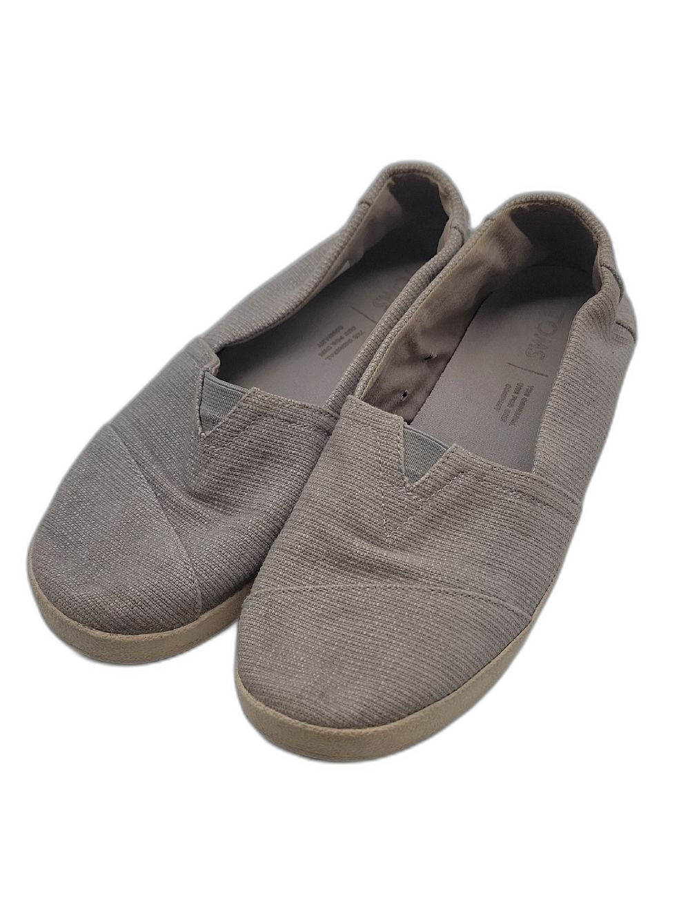 Toms Casual Beachy Slip-On Flats in Light Gray